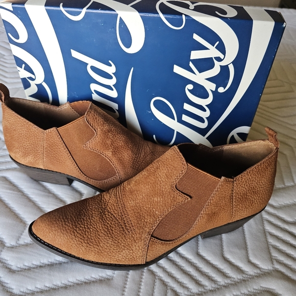 Lucky Brand Women's Tan Leather Ankle Boots - Picture 1 of 6